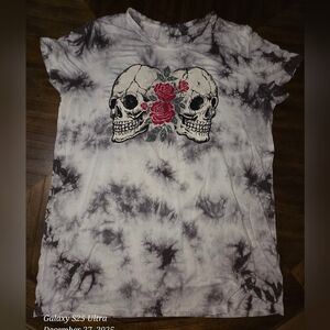 Torrid Black and White Tie-Dye Tee